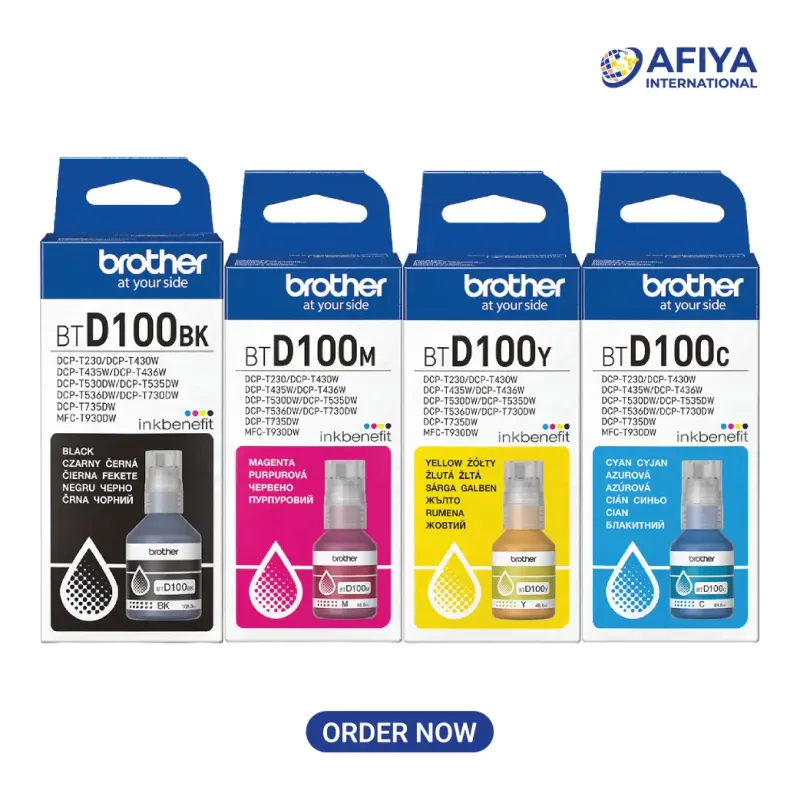 Brother BTD100 Original Ink Bottle Full Set 4 Color