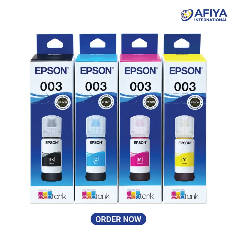 Epson 003 Genuine Ink Bottle Full Set (Black, Cyan, Magenta, Yellow)
