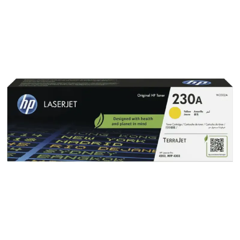 HP 230A Yellow Original LaserJet Toner Cartridge for Pro Color Printers (W2302A)