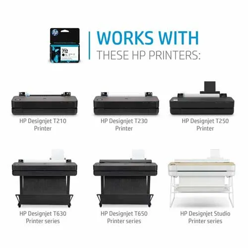 HP 712 80ml Black DesignJet Ink Cartridge (3ED71A)-2
