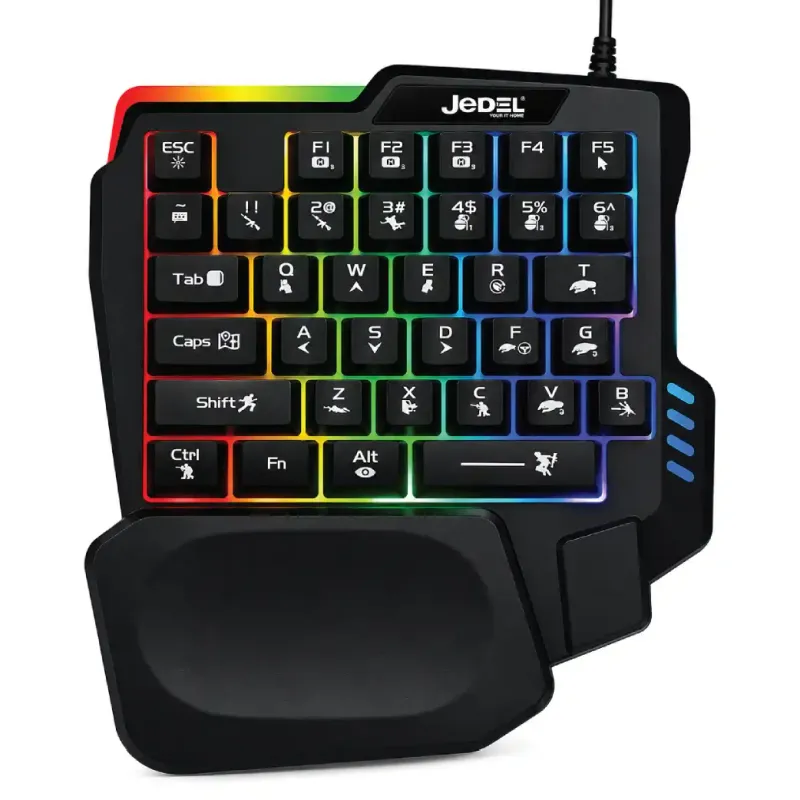 Jedel K601 Single Hand RGB Gaming Keyboard