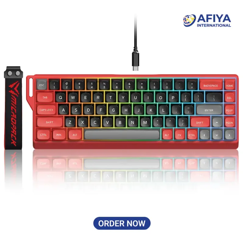 Micropack K-68M RGB Wired Magnetic Switch Gaming Keyboard (Red)
