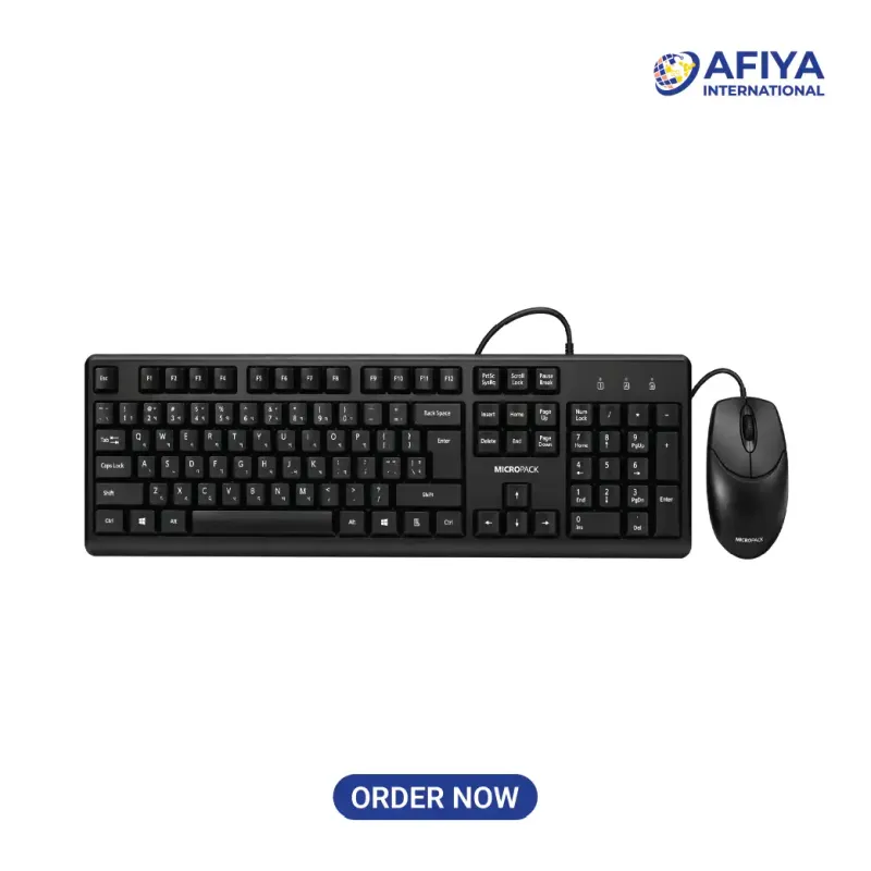 Micropack KM-2005 Bangla Wired Keyboard & Mouse Combo – Black