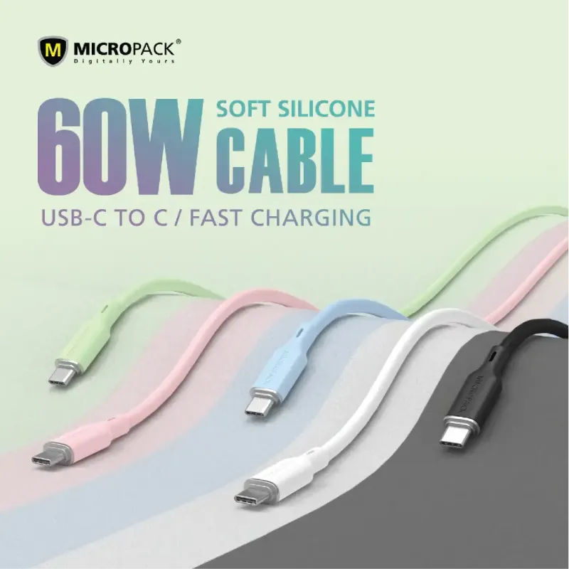 Micropack MC-C60 60W 1.2M USB-C to USB-C Fast Charging Cable-2