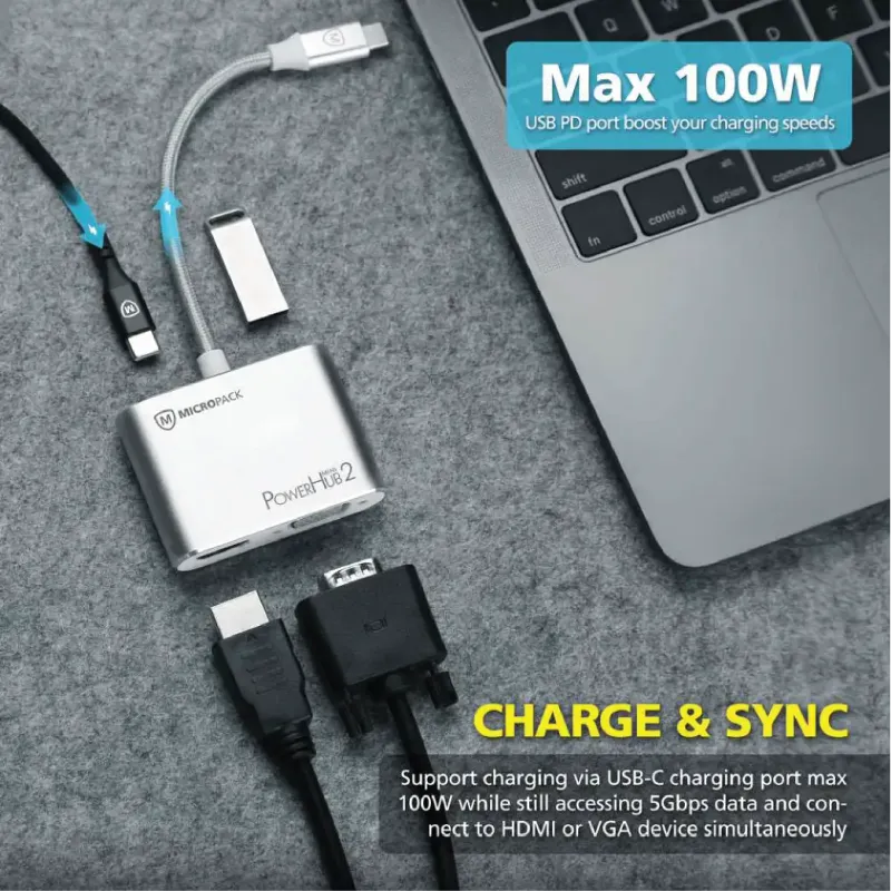 Micropack MDC-4V Flash Mini 4-in-1 USB-C Multiport Adapter-3