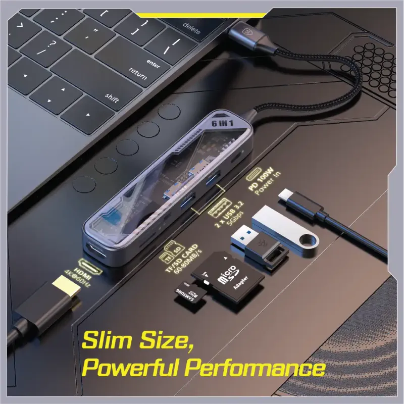 Micropack MDC-N6T USB-C Hub 6-in-1 Multiport Adapter-2