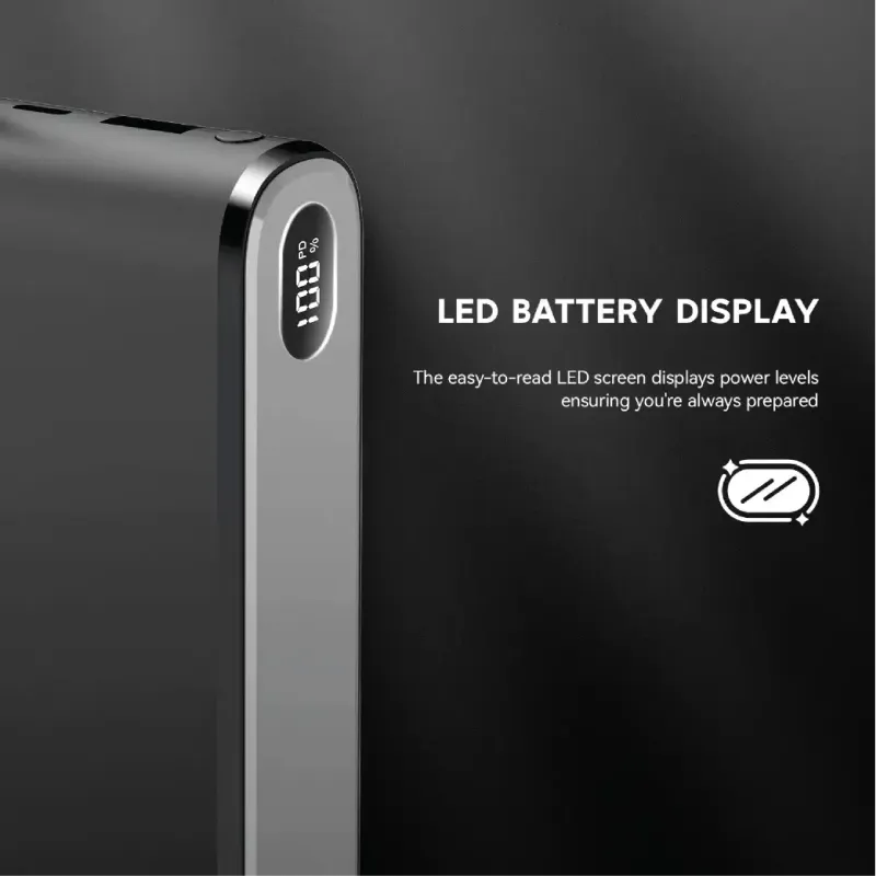 Micropack PB-C20-BK 20000mAh Built-in Cable Fast Charging Power Bank-3